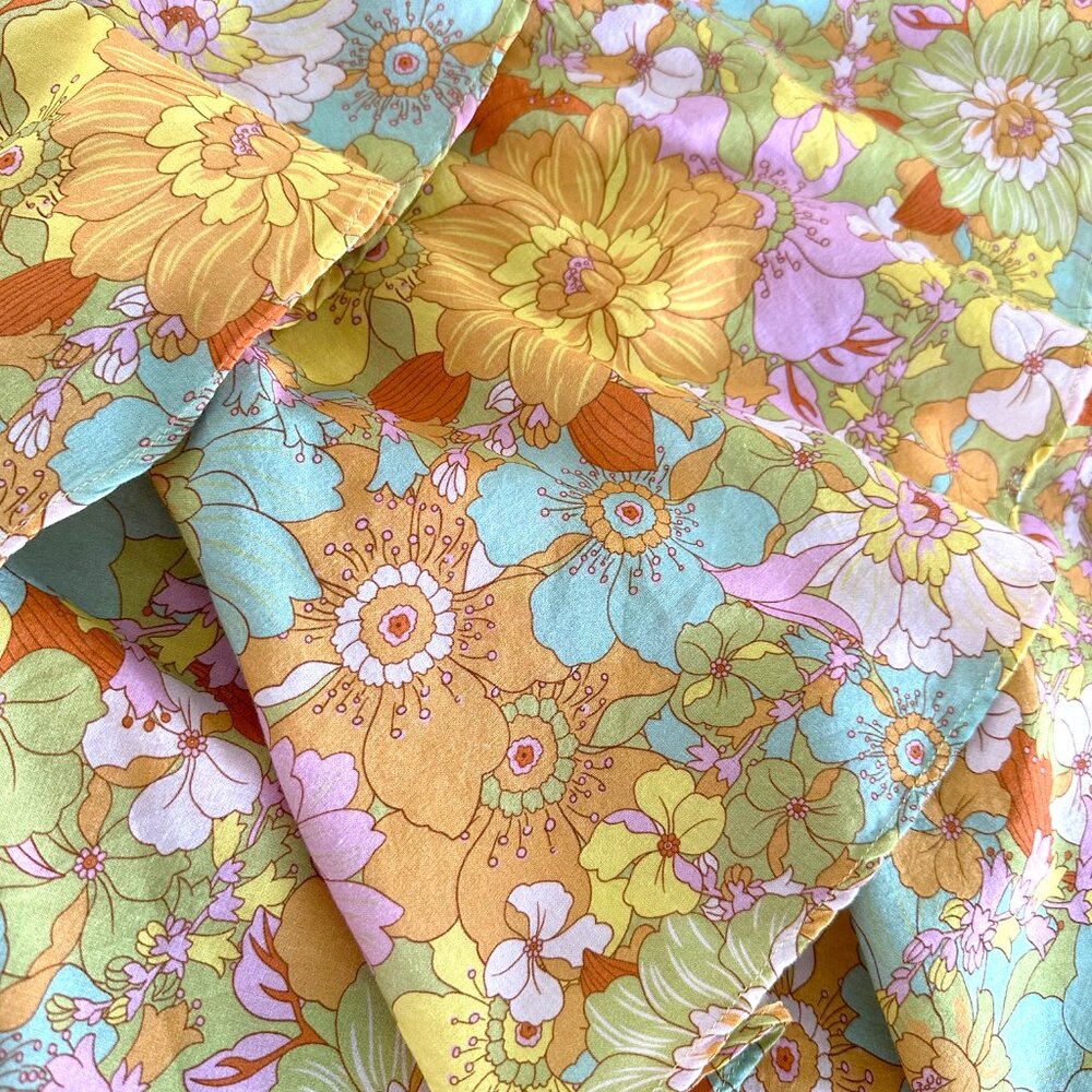 Show Me Your MuMu Jasmine Tiered Ruffle Hibiscus Daze Skirt S - Picture 4 of 7